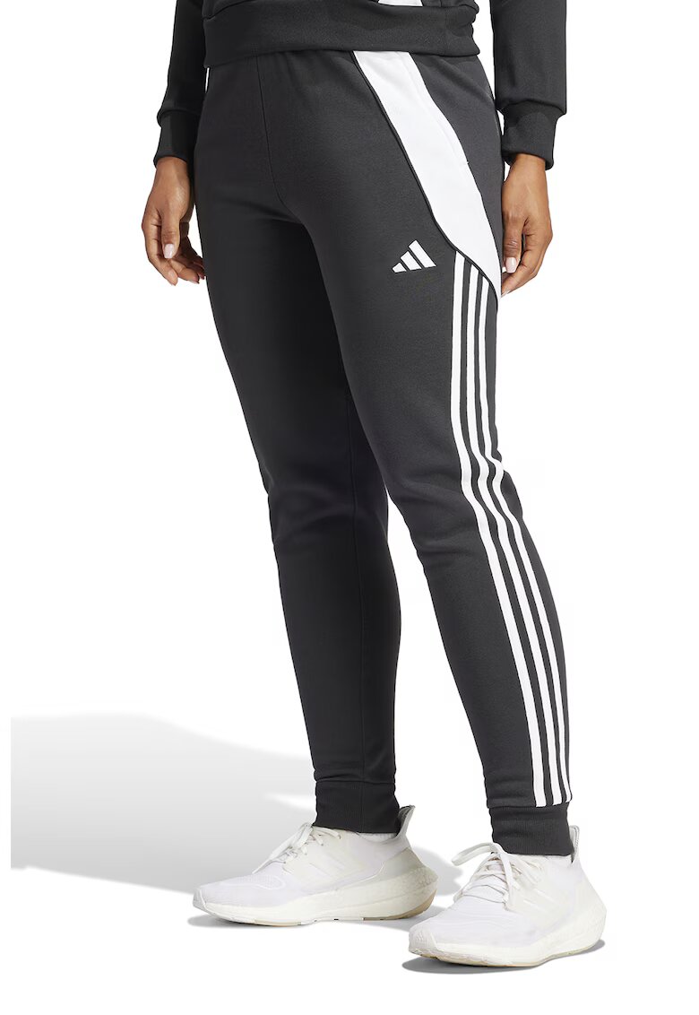 Adidas PERFORMANCE Pantaloni cu buzunare cu fermoar pentru fotbal - Alb/Negru
