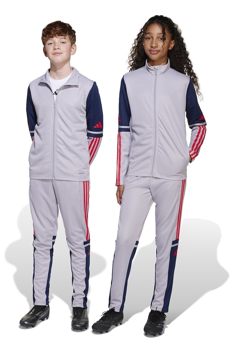 Adidas PERFORMANCE Pantaloni cu slituri cu fermoar - pentru fotbal - Gri deschis/Bleumarin