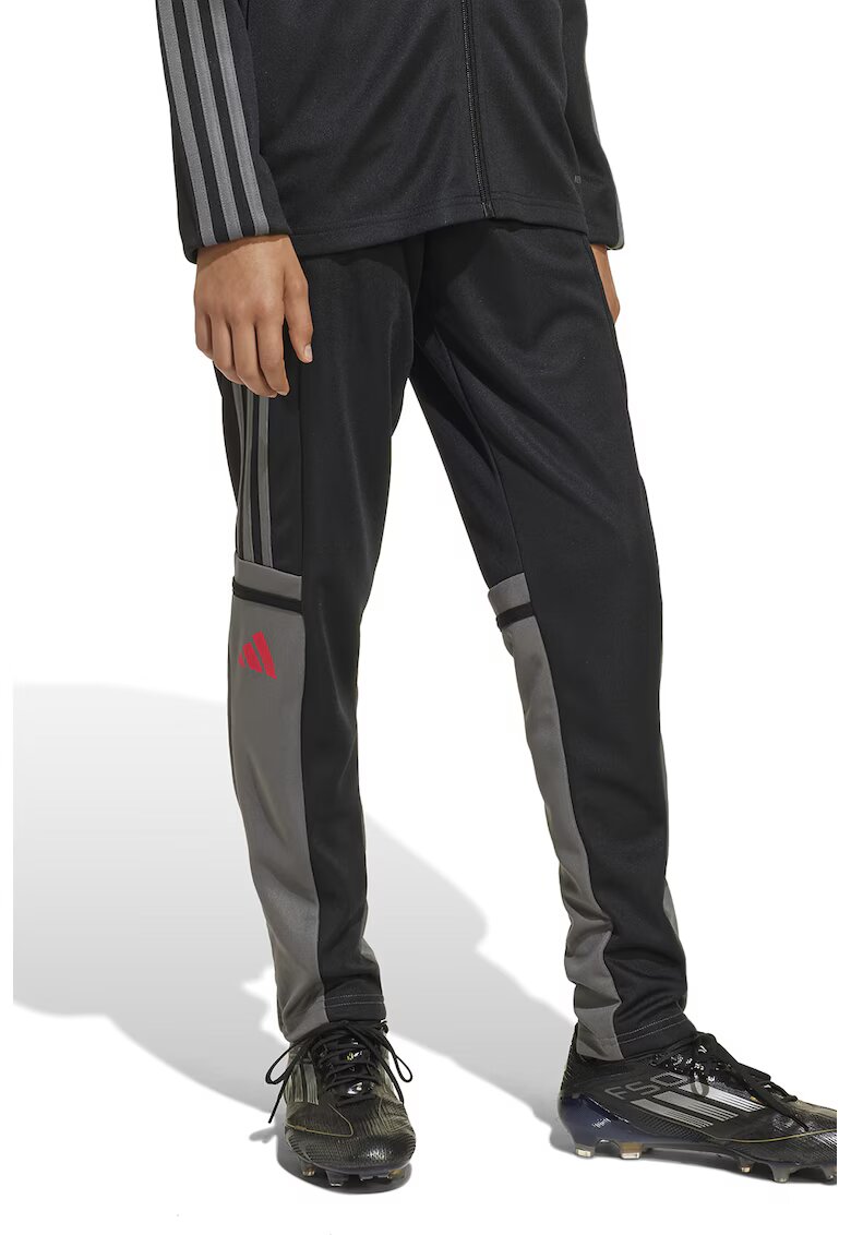 Adidas PERFORMANCE Pantaloni cu slituri cu fermoar - pentru fotbal - Negru/Gri