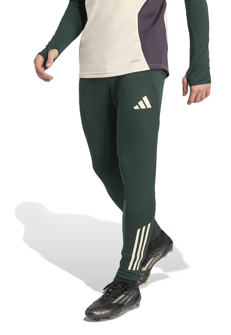 Adidas PERFORMANCE Pantaloni lungi cu slituri cu fermoar pentru fotbal - Verde englez