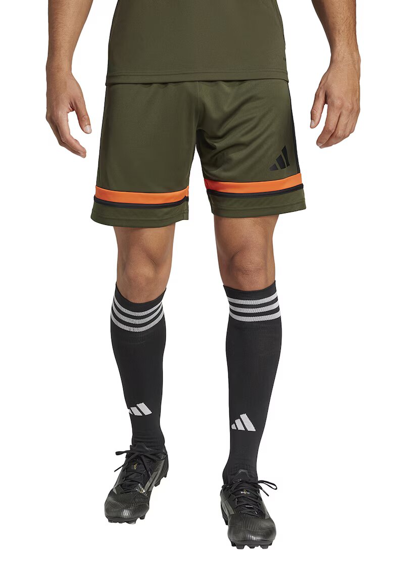 Adidas PERFORMANCE Pantaloni scurti cu detaliu logo pentru fotbal - Portocaliu/Kaki