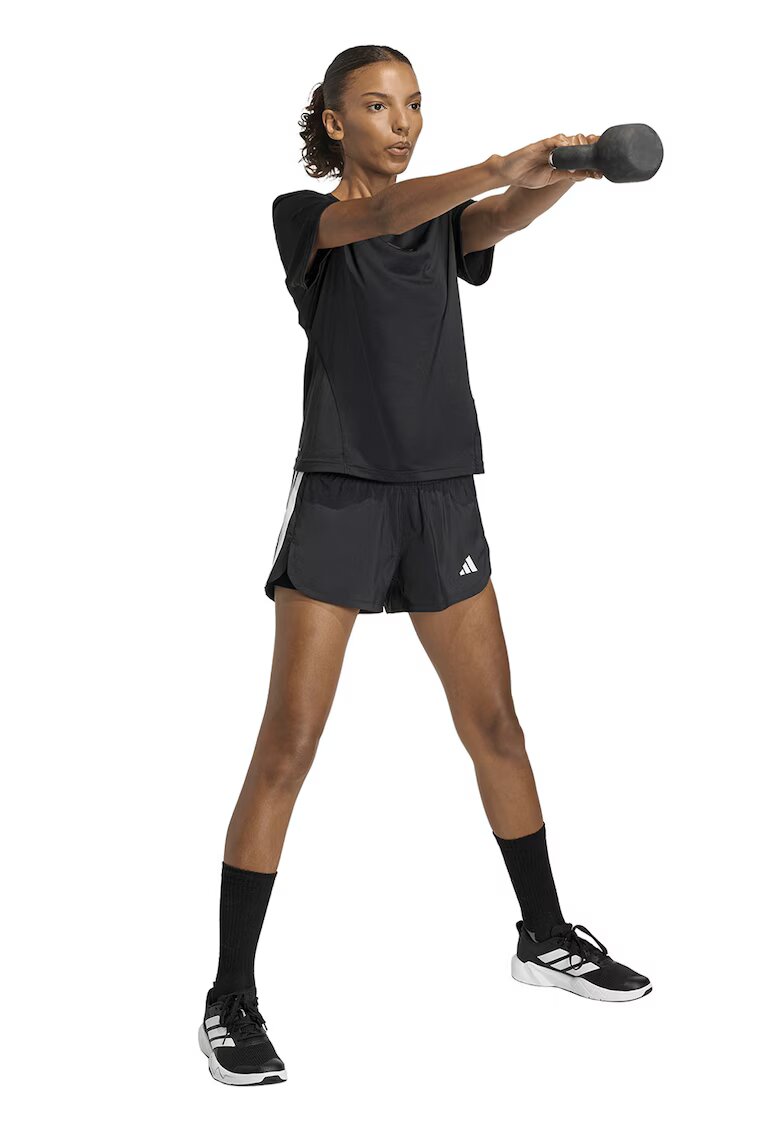 Adidas PERFORMANCE Pantaloni scurti cu model 2 in 1 si colanti interiori pentru fitness - Alb/Negru