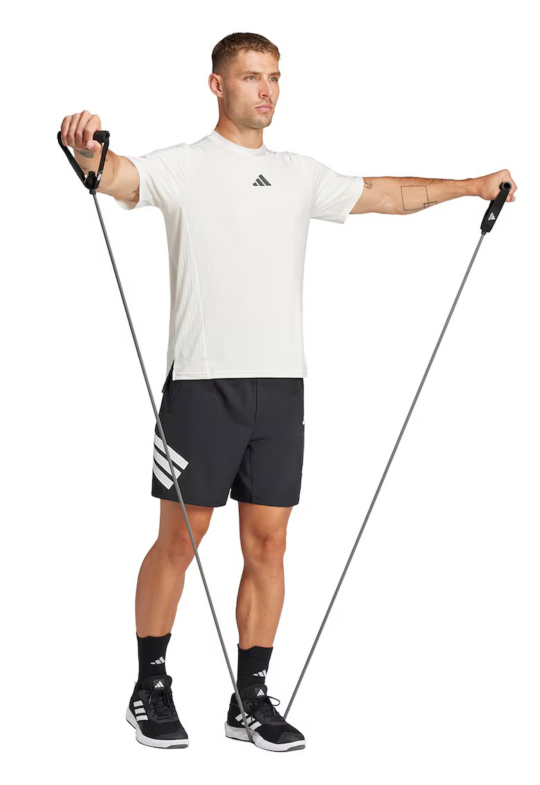 Adidas PERFORMANCE Pantaloni scurti cu model cu 3 dungi Icon - Alb/Negru