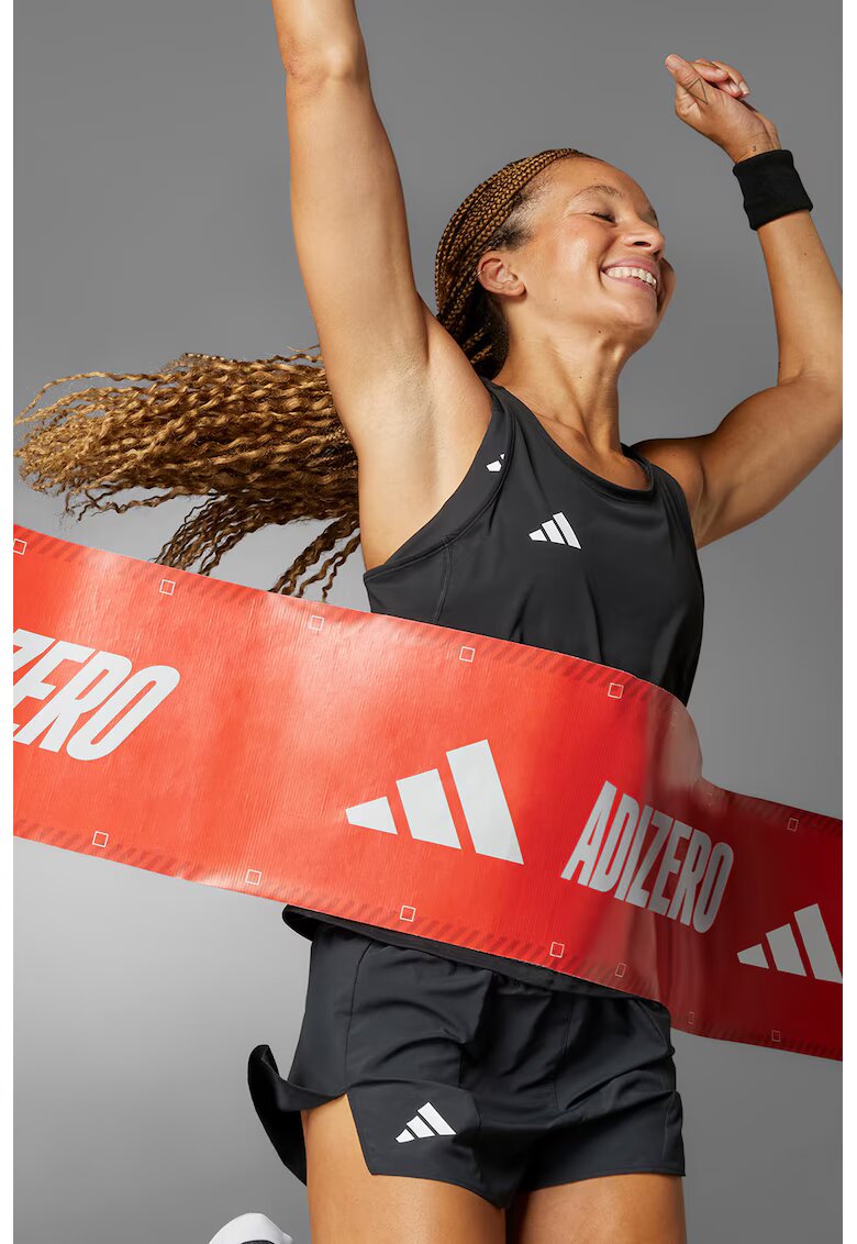 Adidas PERFORMANCE Pantaloni scurti cu talie elastica pentru alergare Adizero Essentials - Alb/Negru