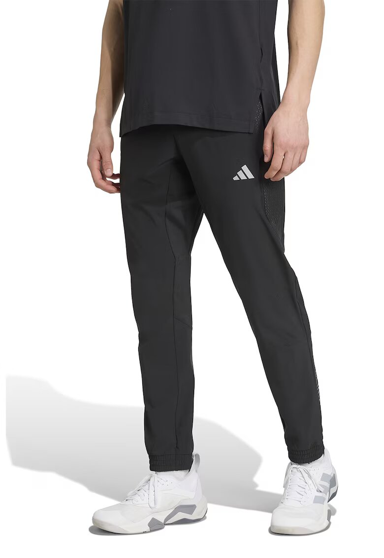 Adidas PERFORMANCE Pantaloni slim fit pentru fitness Tech - Negru
