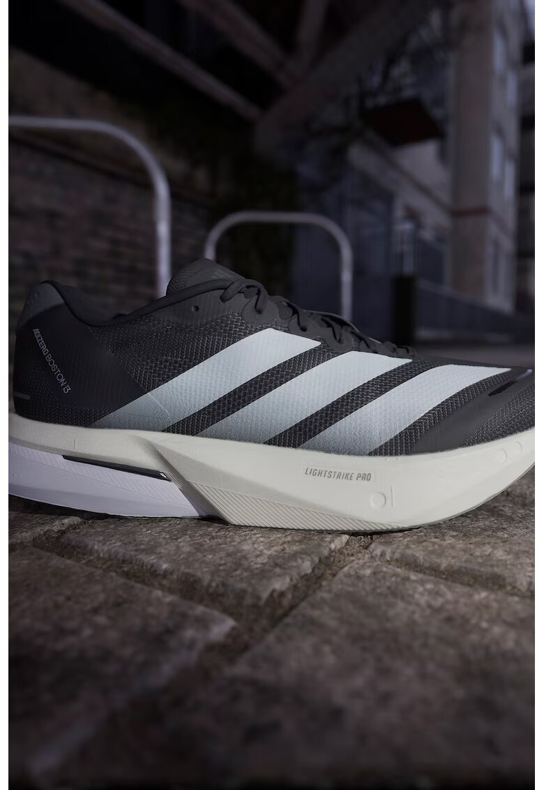 Adidas PERFORMANCE Pantofi Adizero Boston 13 cu garnituri din material sintetic - pentru alergare - Negru/Argintiu