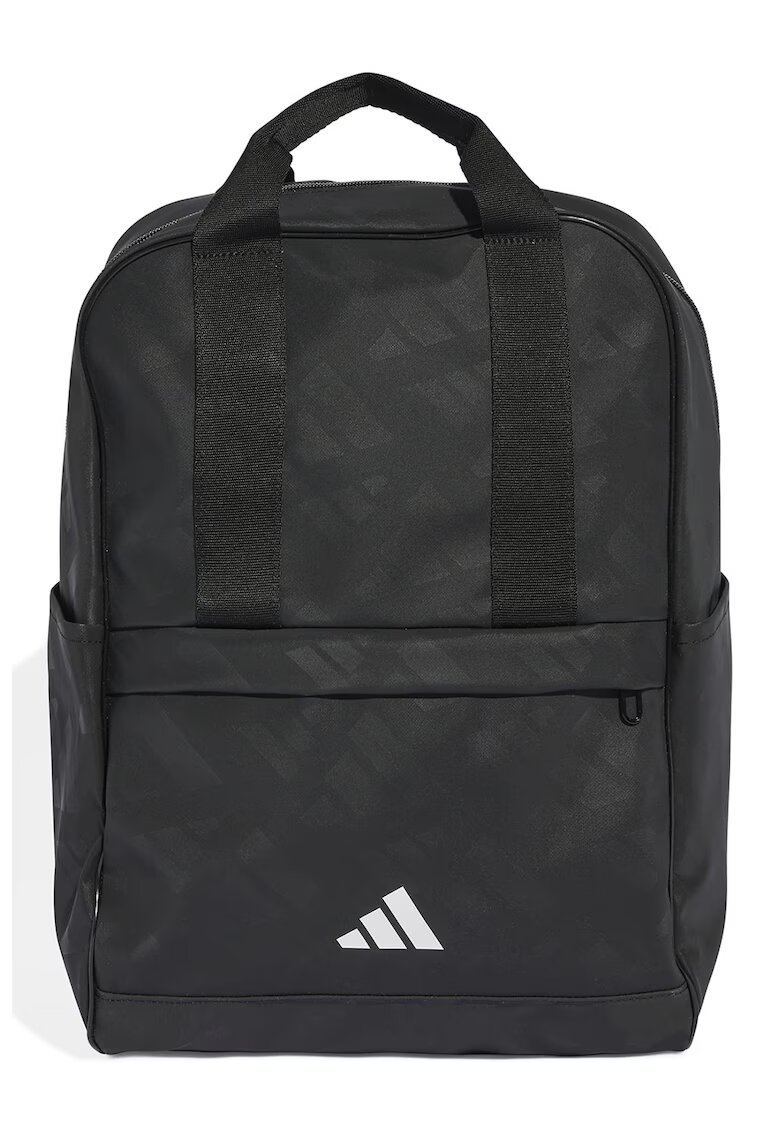 Adidas PERFORMANCE Rucsac cu model monograma si buzunar frontal cu fermoar - Negru stins