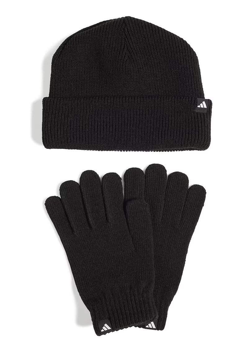 Adidas PERFORMANCE Set de caciula si manusi cu model unisex - 3 piese - Negru