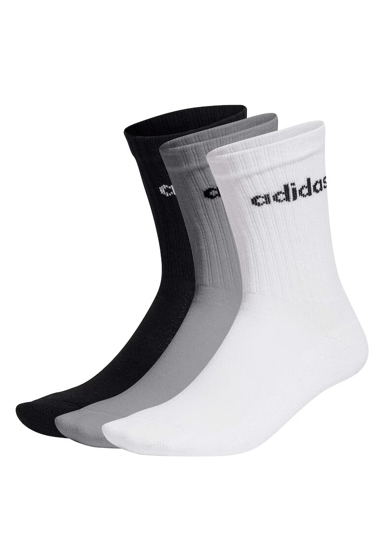 Adidas PERFORMANCE Set de sosete lungi unisex - 3 perechi - Alb/Negru/Gri