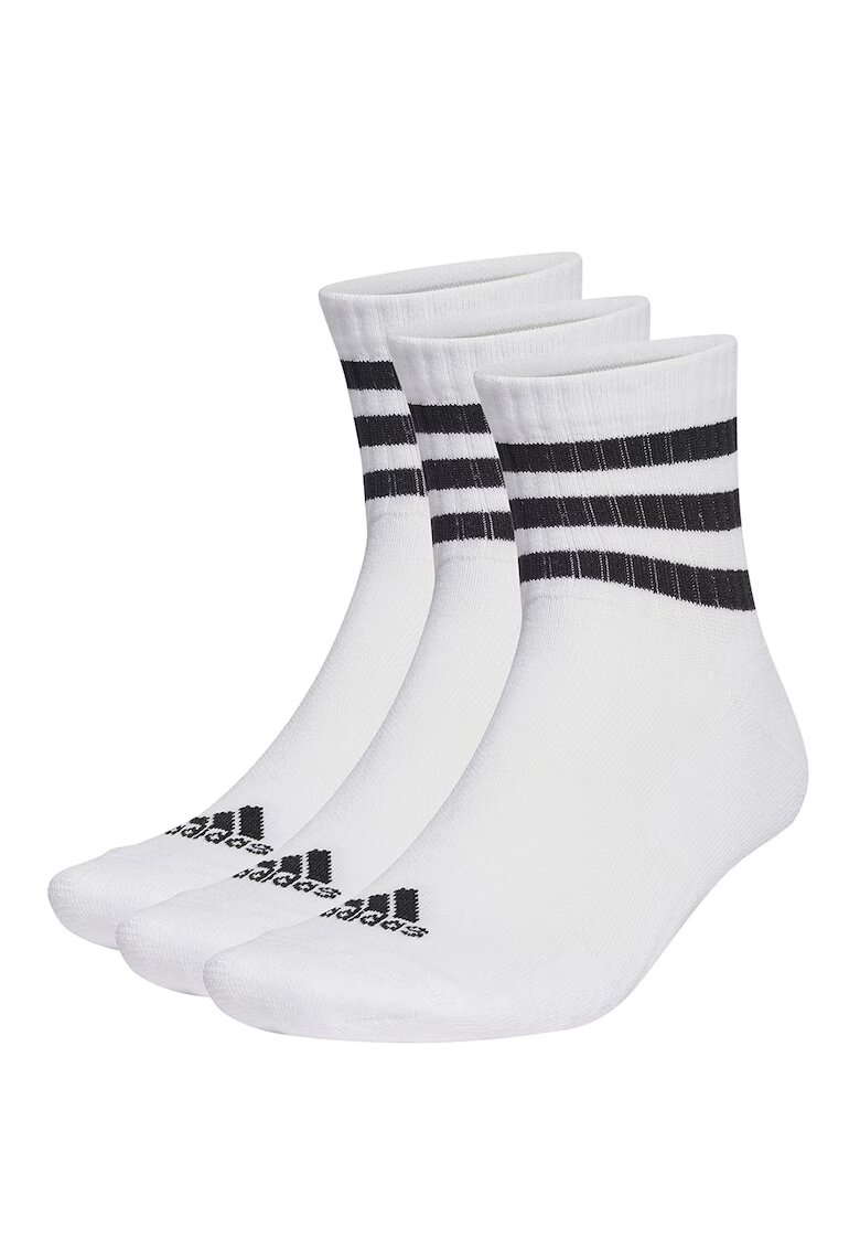 Adidas PERFORMANCE Set de sosete scurte unisex in dungi - 3 perechi - Alb