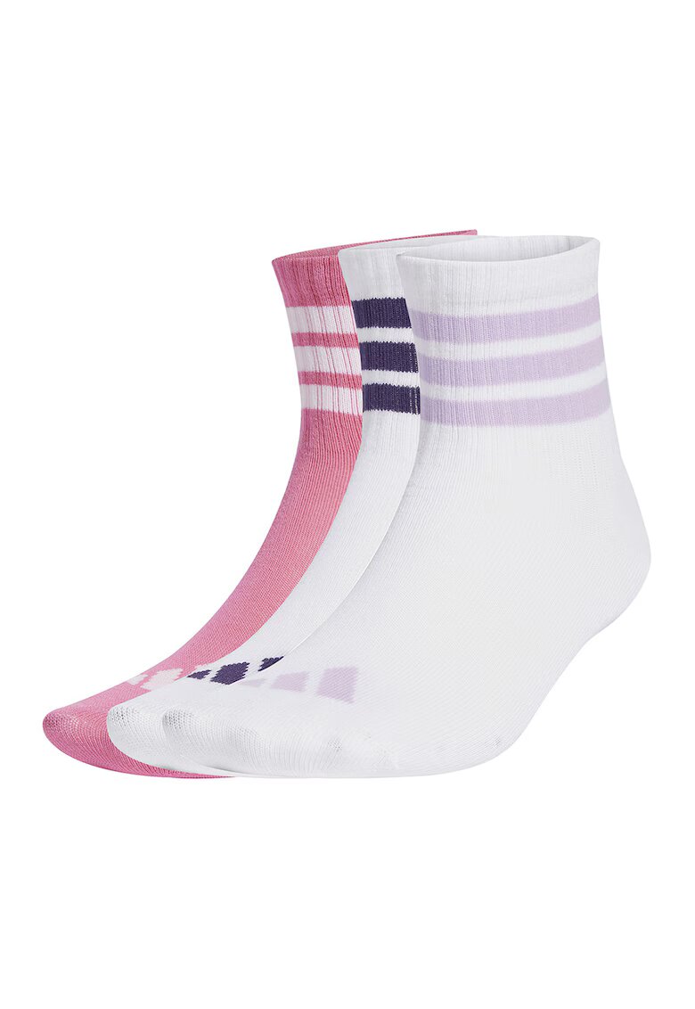 Adidas PERFORMANCE Sosete scurte cu logo - 3 perechi - Alb/Lila/Roz