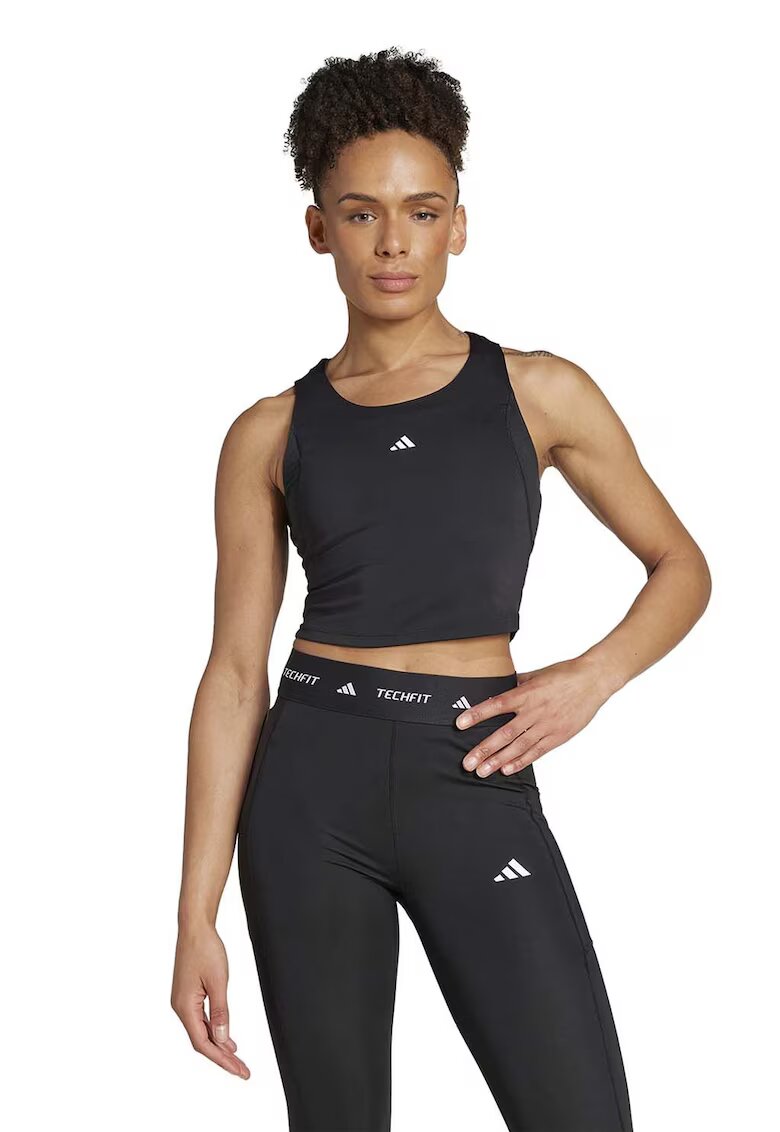 Adidas PERFORMANCE Top crop pentru fitness Techfit - Negru