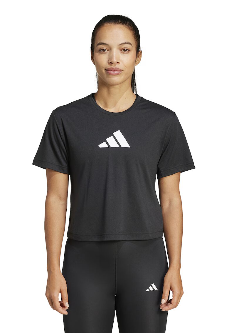 Adidas PERFORMANCE Tricou crop cu logo - pentru fitness - Negru