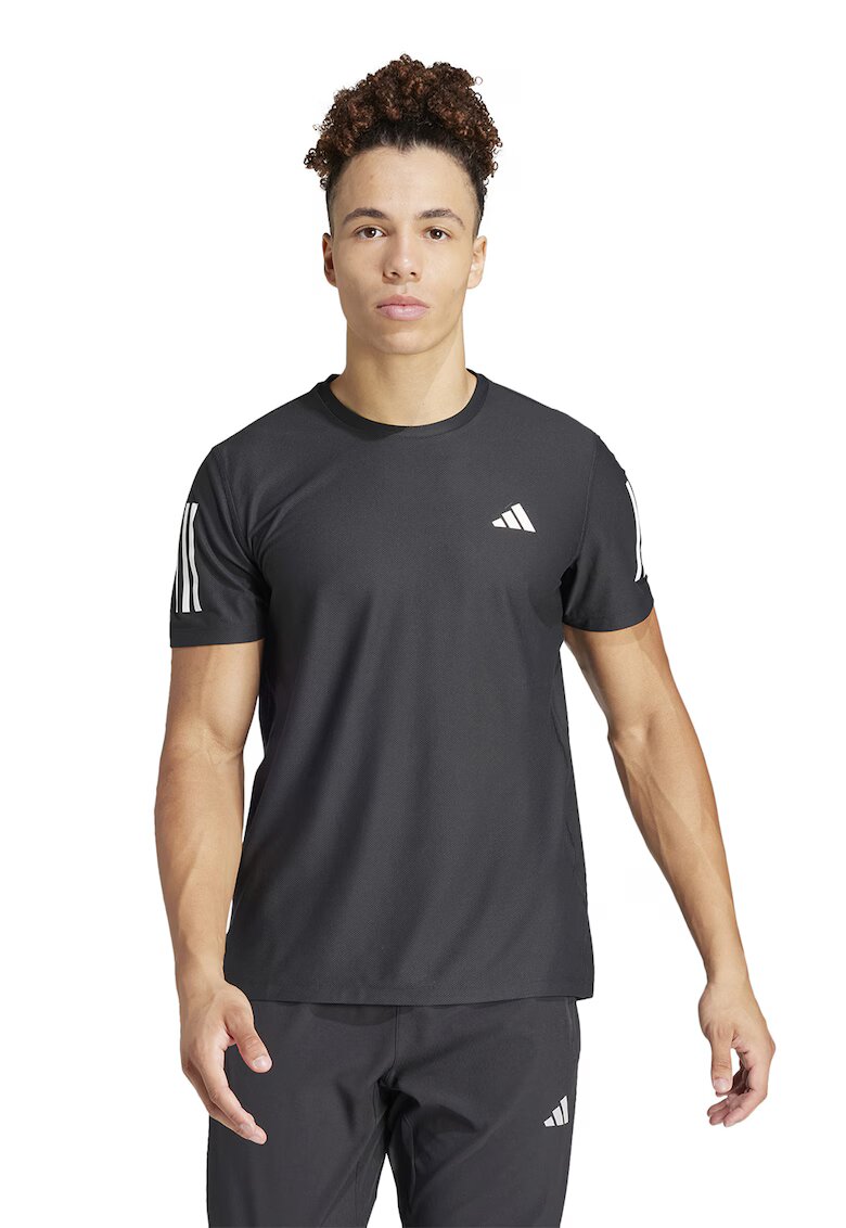 Adidas PERFORMANCE Tricou cu decolteu rotund pentru alergare - Negru