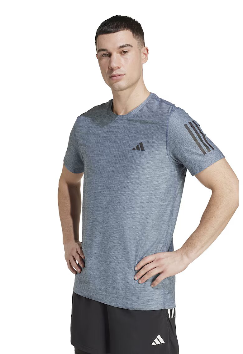 Adidas PERFORMANCE Tricou cu decolteu rotund pentru alergare - Negru/Gri cenusiu