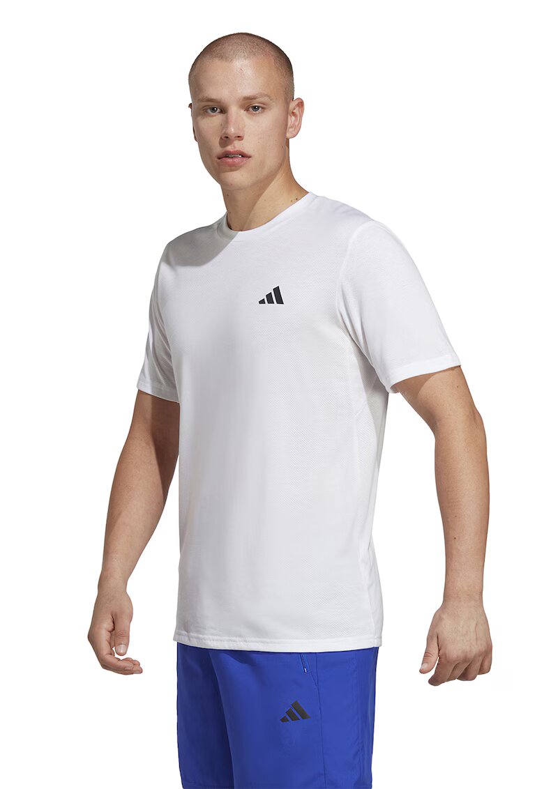 Adidas PERFORMANCE Tricou cu decolteu rotund pentru fitness - Alb optic