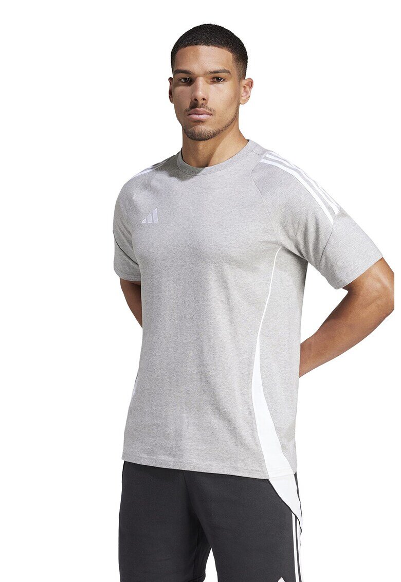 Adidas PERFORMANCE Tricou din bumbac pentru fotbal Tiro24 - Alb/Gri deschis