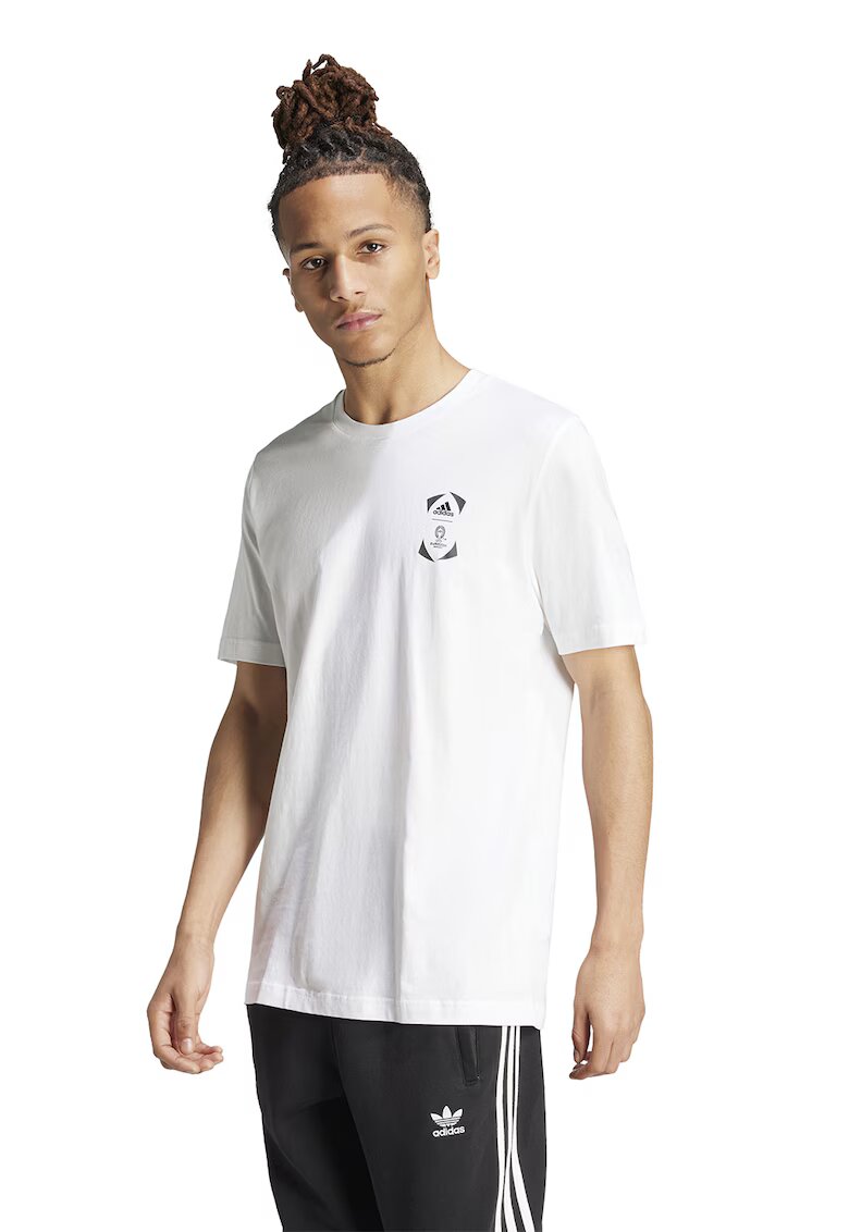 Adidas PERFORMANCE Tricou lejer cu imprimeu pentru fotbal Stadium - Negru/Alb murdar