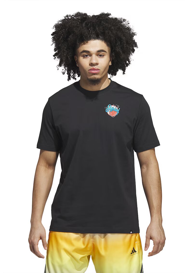 Adidas PERFORMANCE Tricou regular fit din bumbac pentru baschet - Negru