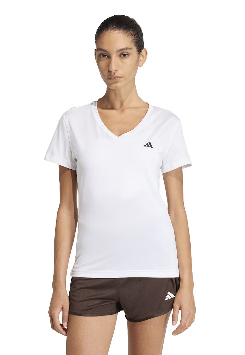 Adidas PERFORMANCE Tricou slim fit cu decolteu in V - pentru fitness Essentials - Alb