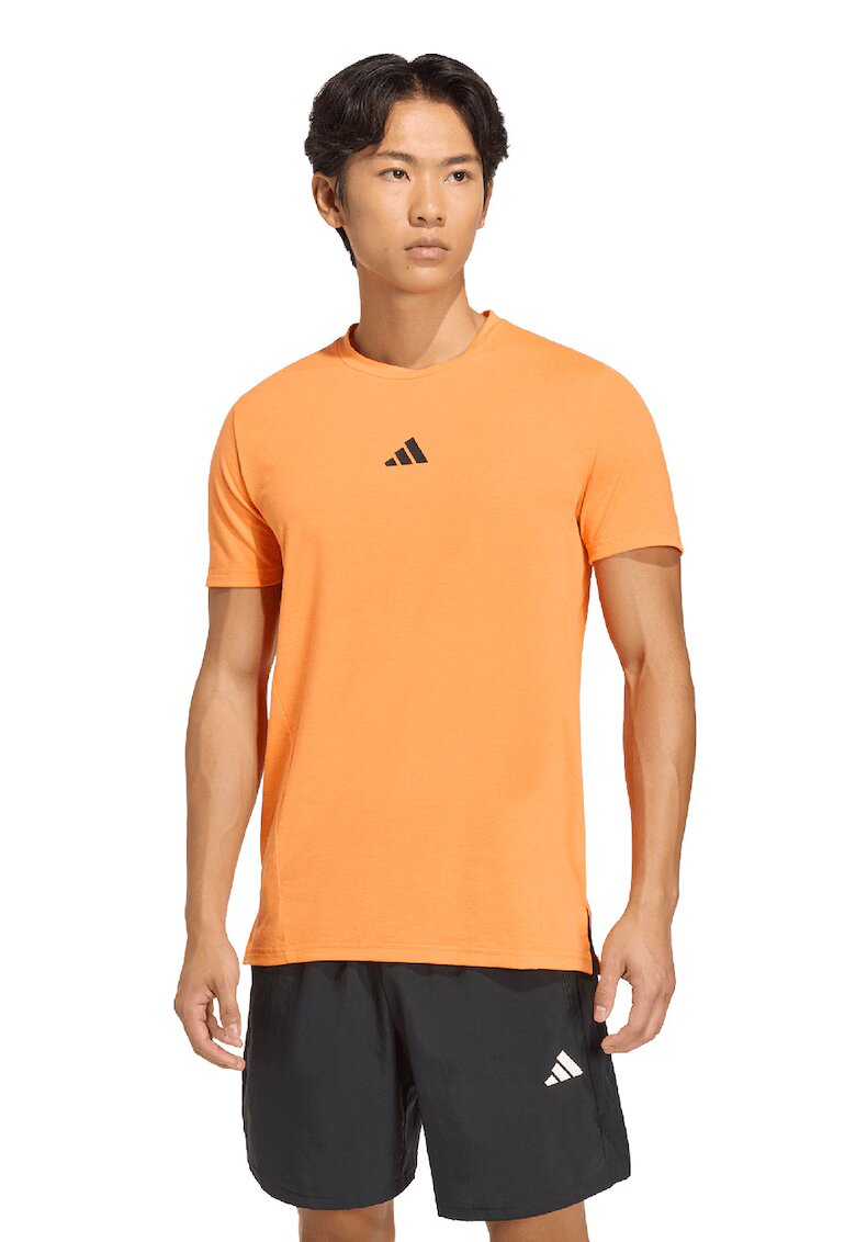 Adidas PERFORMANCE Tricou slim fit pentru fitness D4T - Negru stins/Portocaliu pal