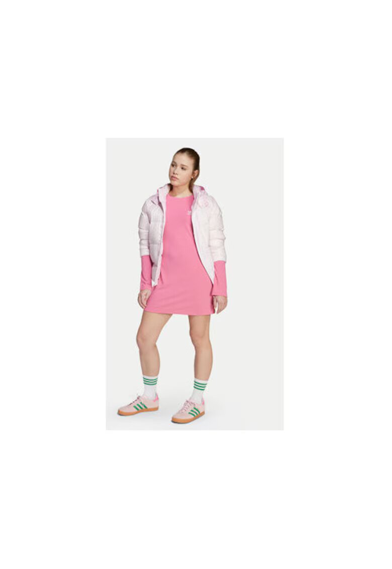 adidas Rochie casual cu maneci lungi si imprimeu logo
