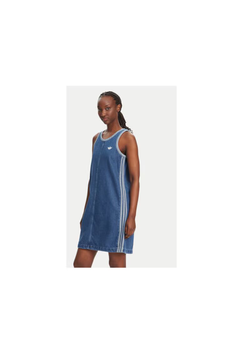 adidas Rochie scurta din denim cu decolteu rotund