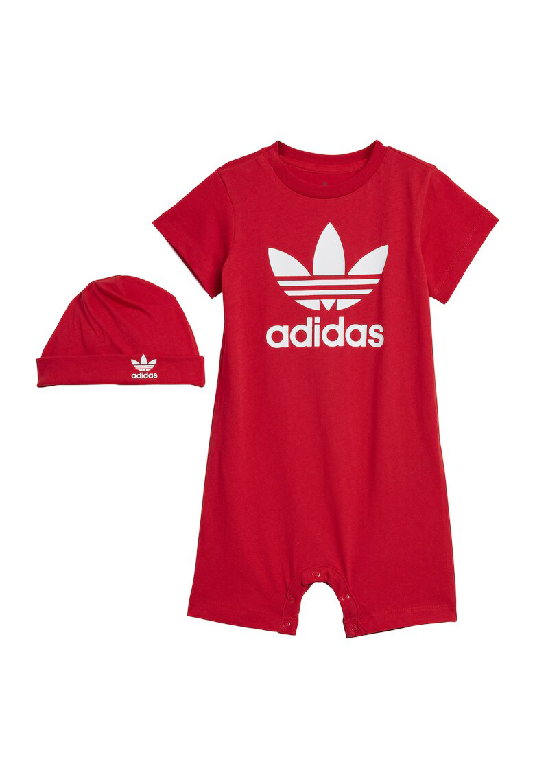 adidas Salopa cu caciula cu imprimeu logo