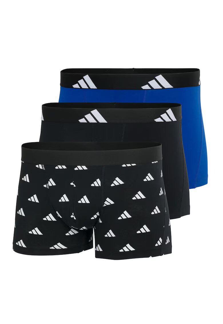 adidas Set de boxeri cu banda elastica cu logo - 3 perechi - Alb/Negru/Albastru