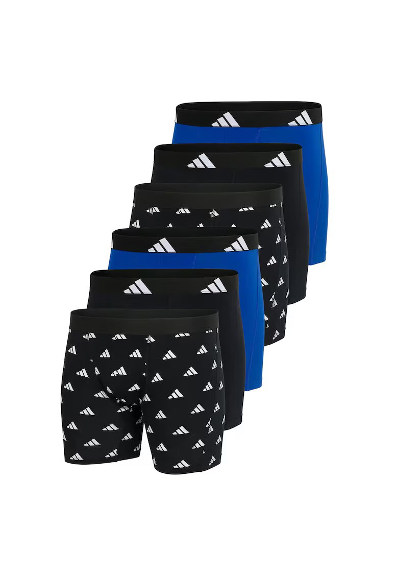 adidas Set de boxeri cu banda logo in talie - 6 perechi - Alb/Negru/Albastru