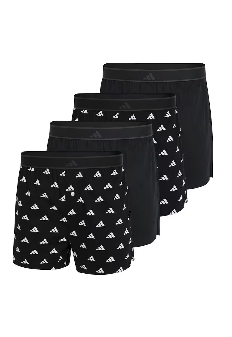 adidas Set de boxeri cu model si uni - 4 perechi - Alb/Negru