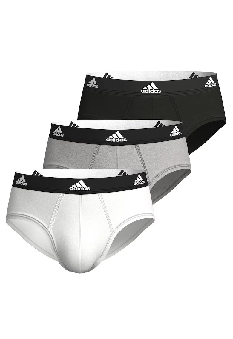 adidas Set de chiloti cu banda logo in talie - 3 perechi - Alb/Negru/Gri
