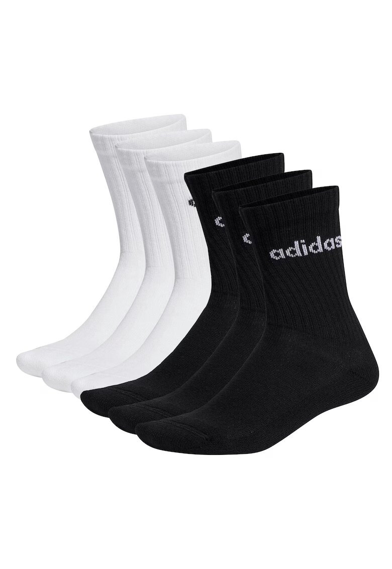 adidas Set de sosete lungi unisex - 6 perechi - Alb/Negru