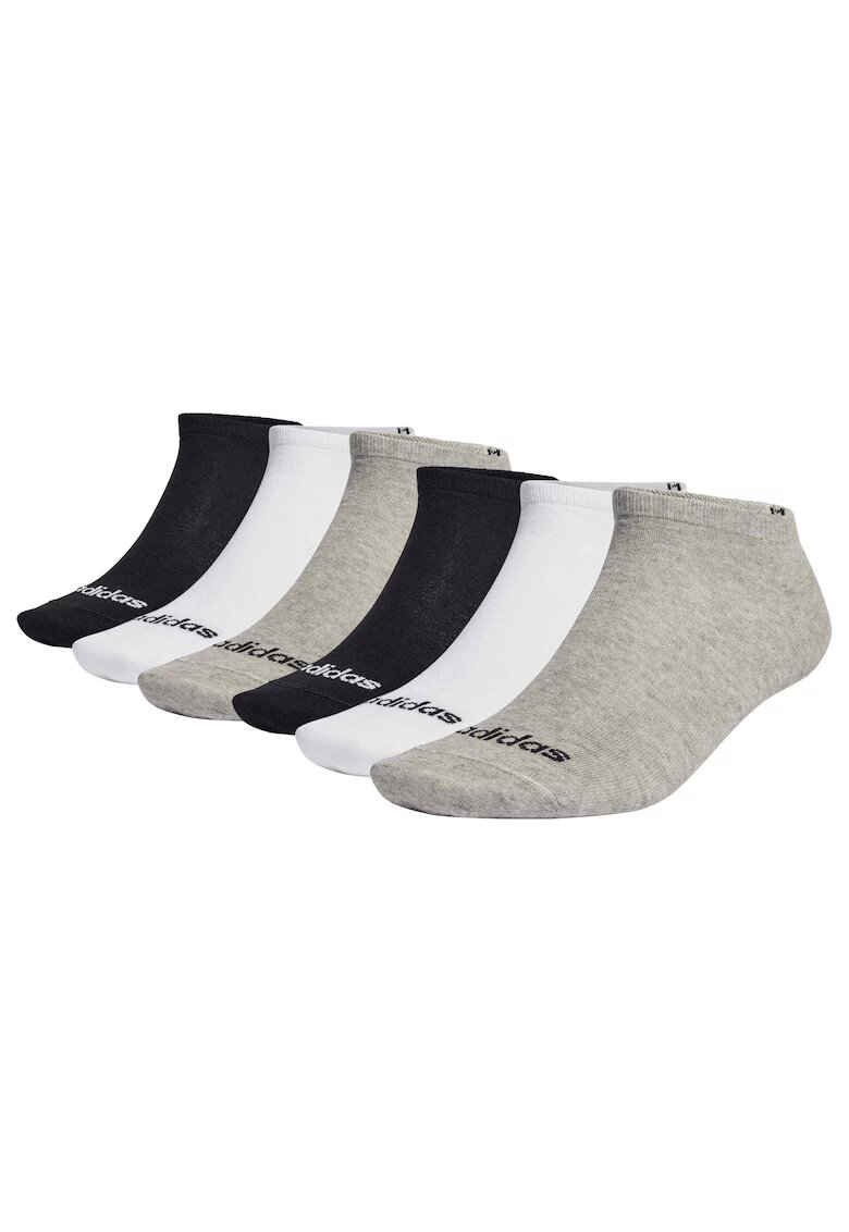 adidas Set de sosete pana la glezna - unisex - 6 perechi - Alb/Negru/Gri