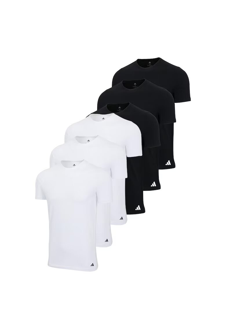 adidas Set de tricouri de casa cu logo - 6 piese - Alb/Negru