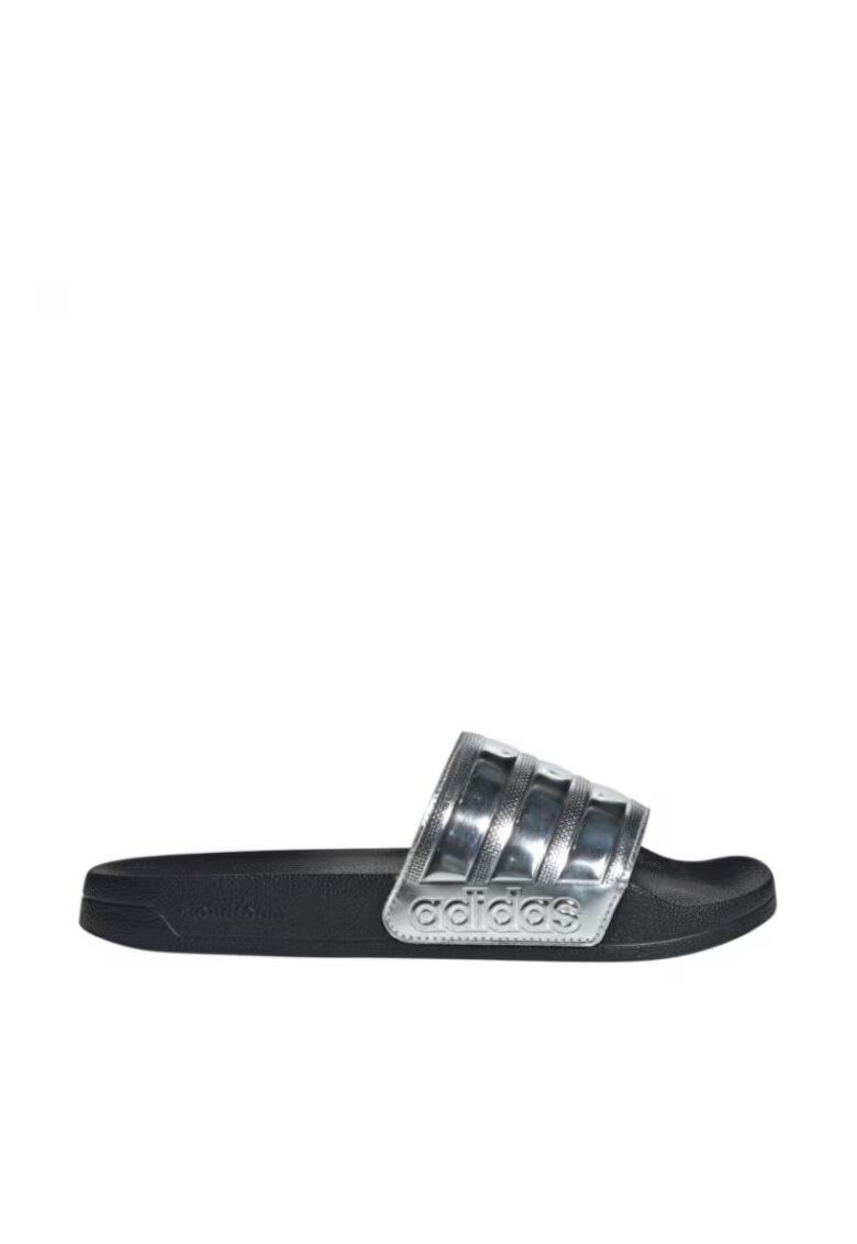 adidas Slapi sport barbati - Adilette Shower - negru/argintiu - sintetic -