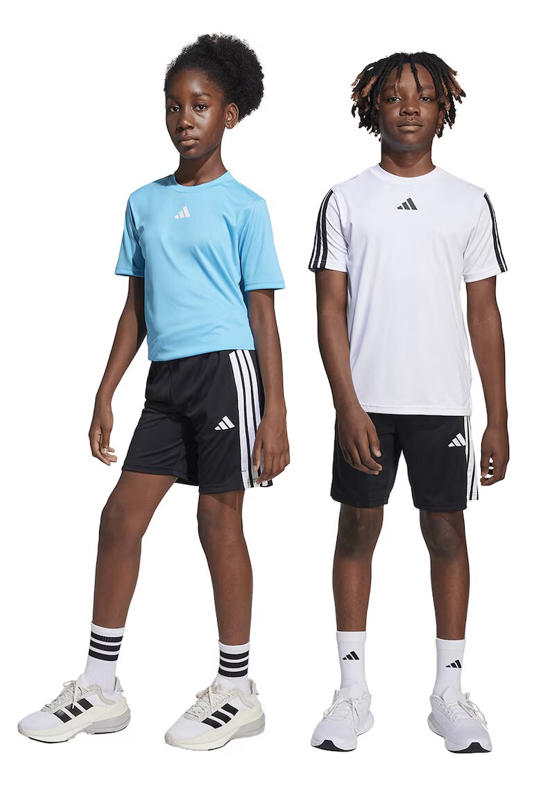 ADIDAS SPORTSWEAR Bermude cu buzunare laterale - talie elastica si logo - Alb/Negru