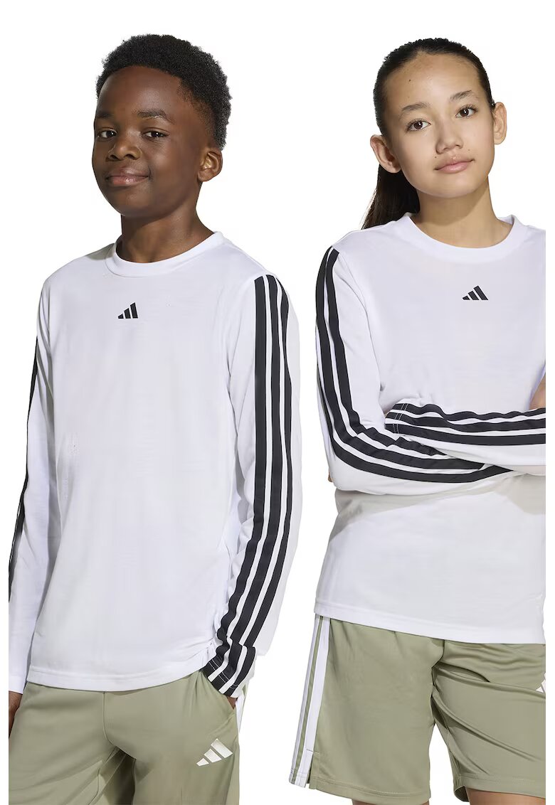 ADIDAS SPORTSWEAR Bluza cu benzi logo contrastante - Alb/Negru