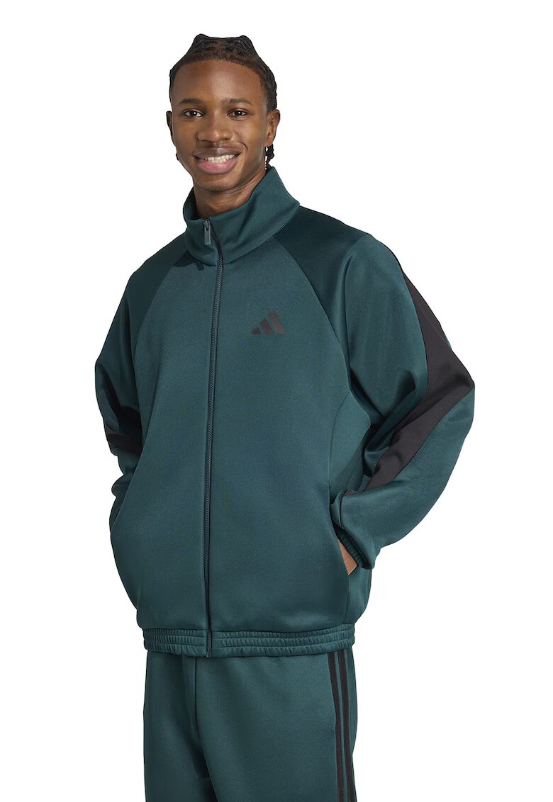 ADIDAS SPORTSWEAR Bluza de trening cu fermoar si guler rigid Stadium - Negru/Verde englez