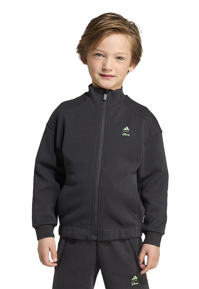 ADIDAS SPORTSWEAR Bluza de trening cu fermoar si imprimeu Mickey Mouse - Negru/Verde pal