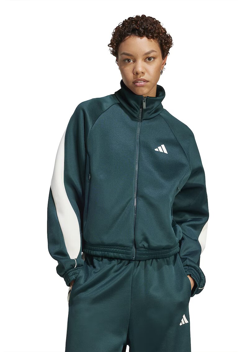 ADIDAS SPORTSWEAR Bluza de trening cu fermoar si maneci raglan Stadium - Alb/Verde englez