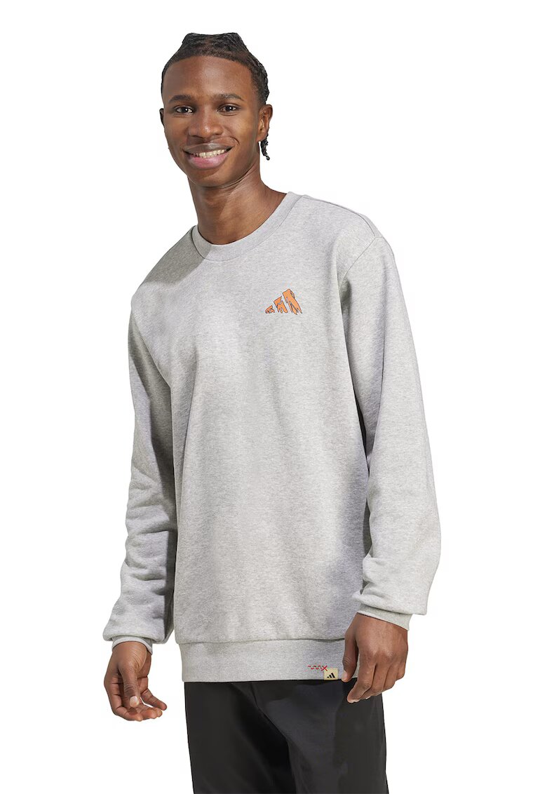 ADIDAS SPORTSWEAR Bluza de trening cu imprimeu grafic pe partea din spate - Portocaliu mandarina/Gri deschis melange/Albastru