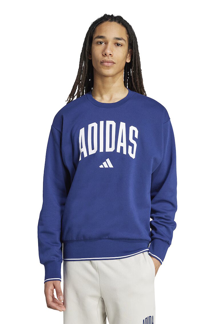 ADIDAS SPORTSWEAR Bluza de trening cu logo - Alb/Albastru indigo