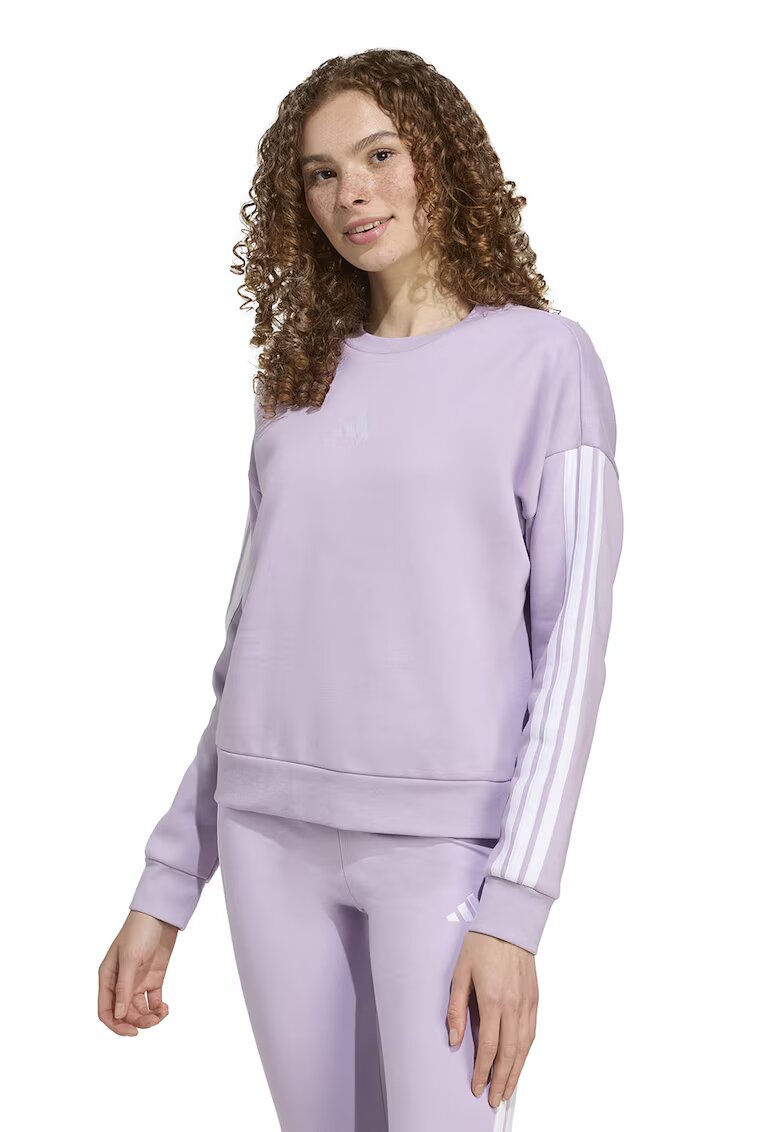 ADIDAS SPORTSWEAR Bluza de trening cu logo brodat Essentials - Alb/Lila
