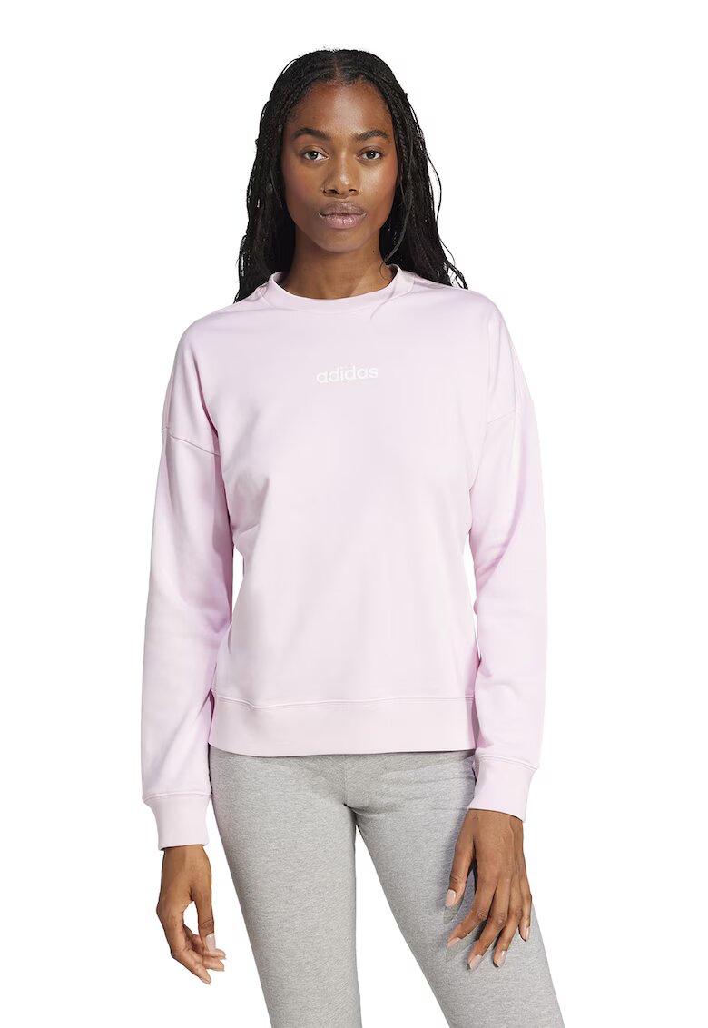ADIDAS SPORTSWEAR Bluza de trening cu maneci cazute si decolteu la baza gatului - Alb/Roz pal