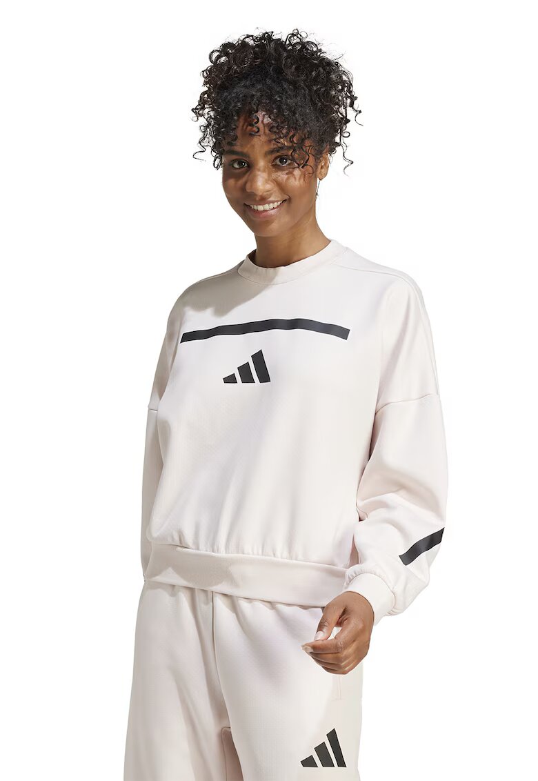 ADIDAS SPORTSWEAR Bluza de trening cu maneci cazute si logo Z.N.E. - Alb/Negru