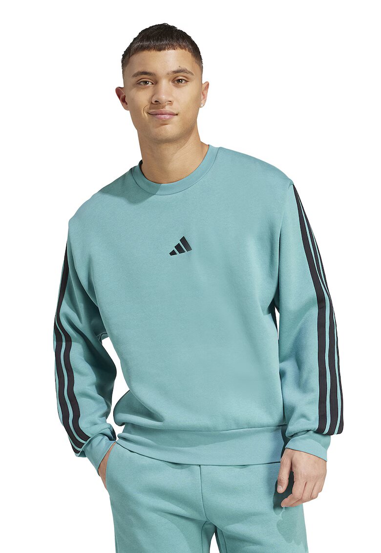 ADIDAS SPORTSWEAR Bluza de trening din amestec de bumbac cu detaliu monograma - Turcoaz/Negru stins