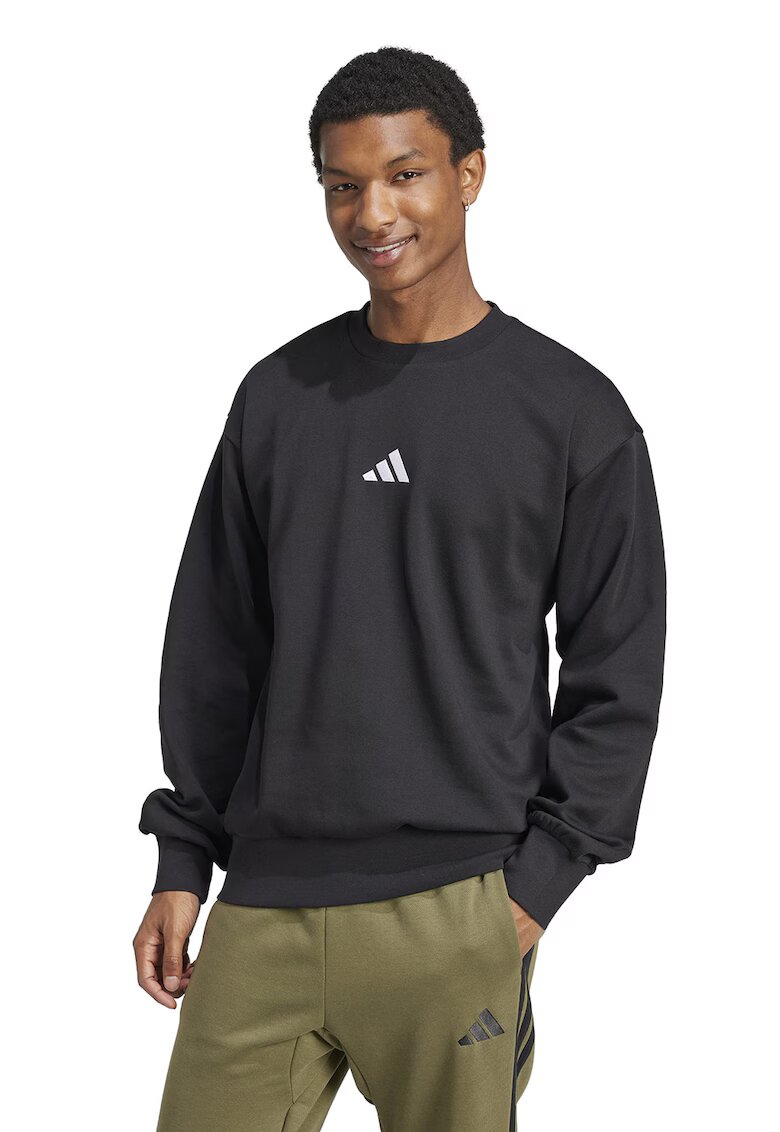 ADIDAS SPORTSWEAR Bluza de trening din amestec de bumbac Feelcozy - Alb/Negru