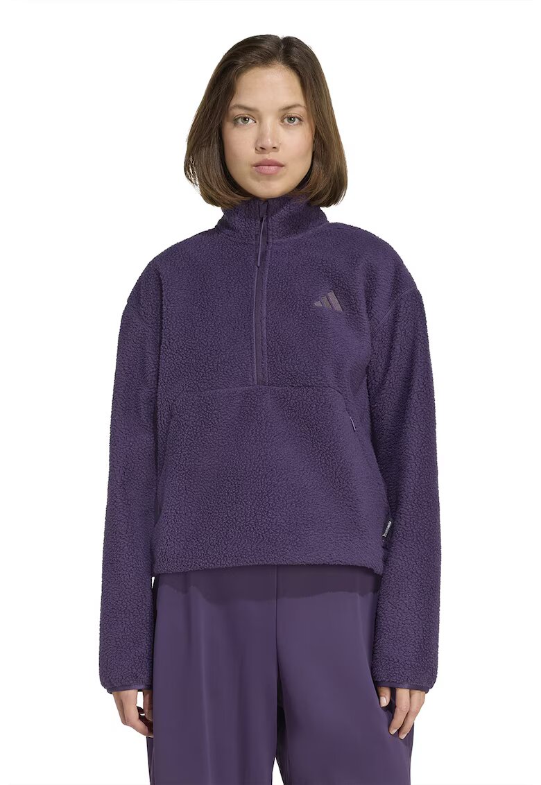ADIDAS SPORTSWEAR Bluza de trening din fleece cu fermoar scurt - Violet
