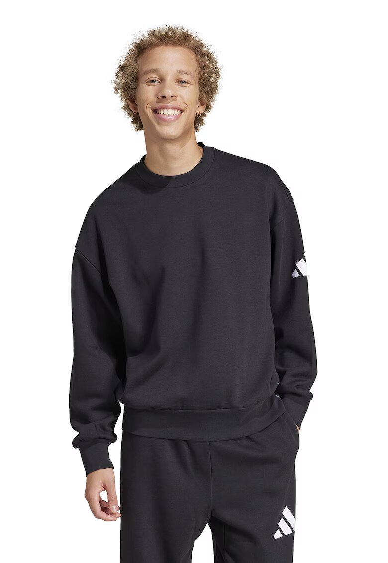 ADIDAS SPORTSWEAR Bluza de trening supradimensionata Essentials - Alb/Negru